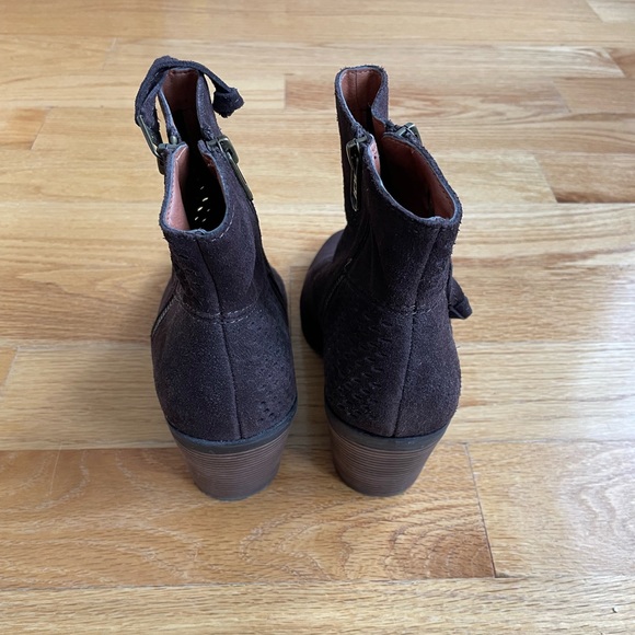 Lucky Brand Brown Suede Bootie - Picture 3 of 4